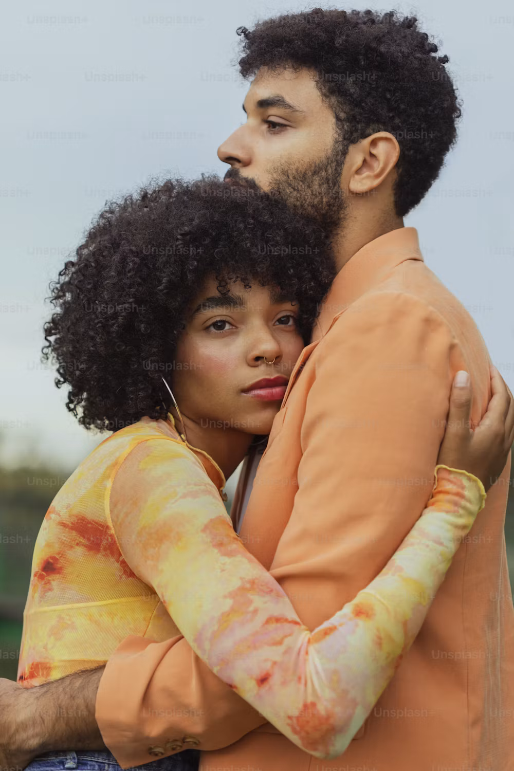 A couple sharing a thoughtful moment together